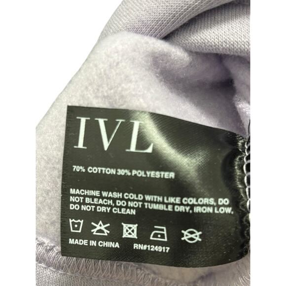 NWOT IVL Revolve Cropped Sweatshirt Women’s Small Lavender Crewneck Pullover - Picture 3 of 4